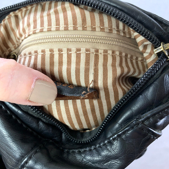 Womens Y2K Micro Purse Black Soft Vegan Leather Crossbody Option Side Pockets - Picture 10 of 16